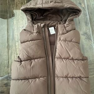 H&M Brown Puffer Vest with Hood